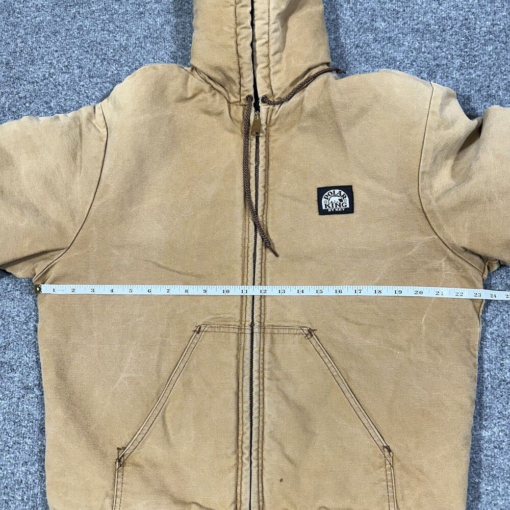 Vintage Polar King by Key Canvas Jacket Mens Large 44 Regular Khaki Hooded USA - Picture 5 of 8